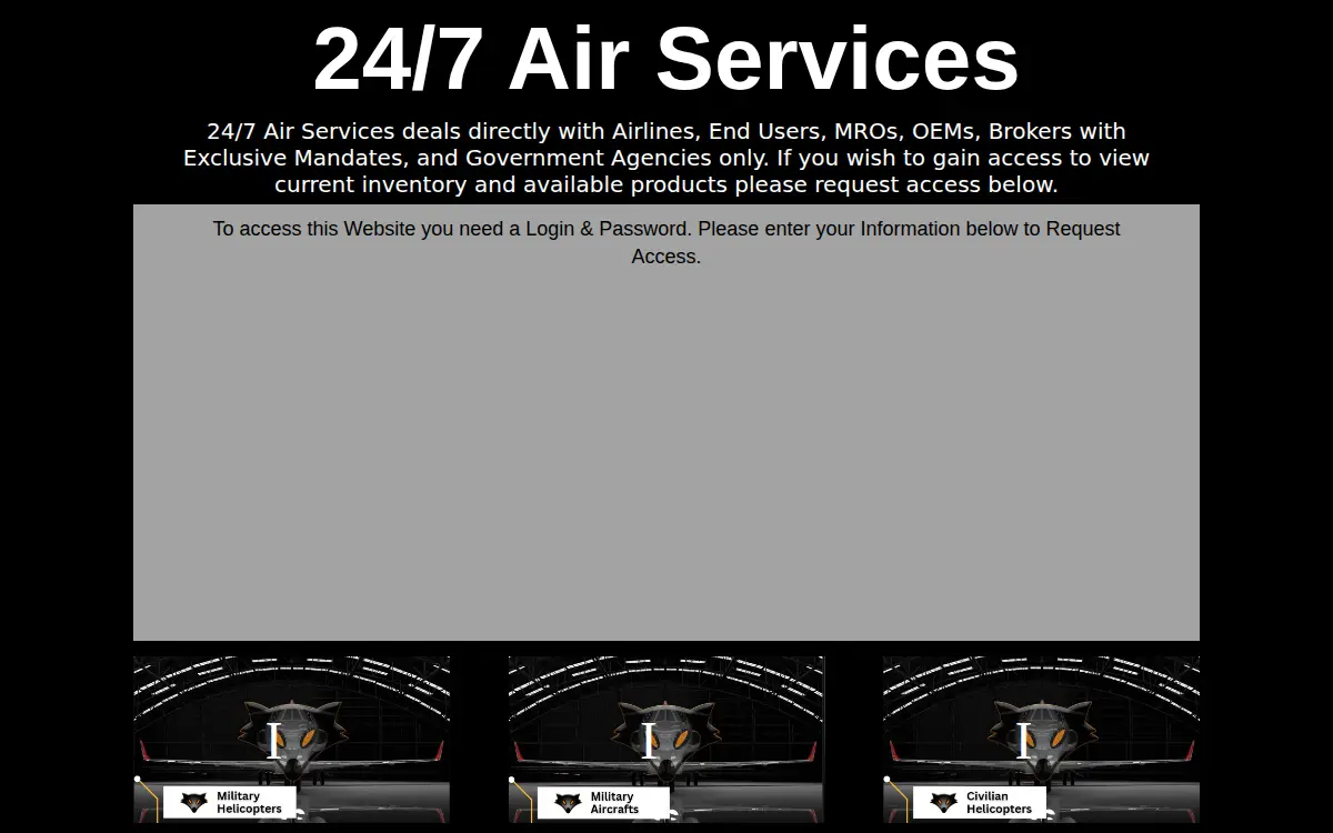 Homepage of 247 Air Service LLC