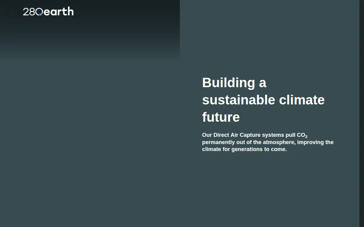 Homepage of 280 Earth, INC.