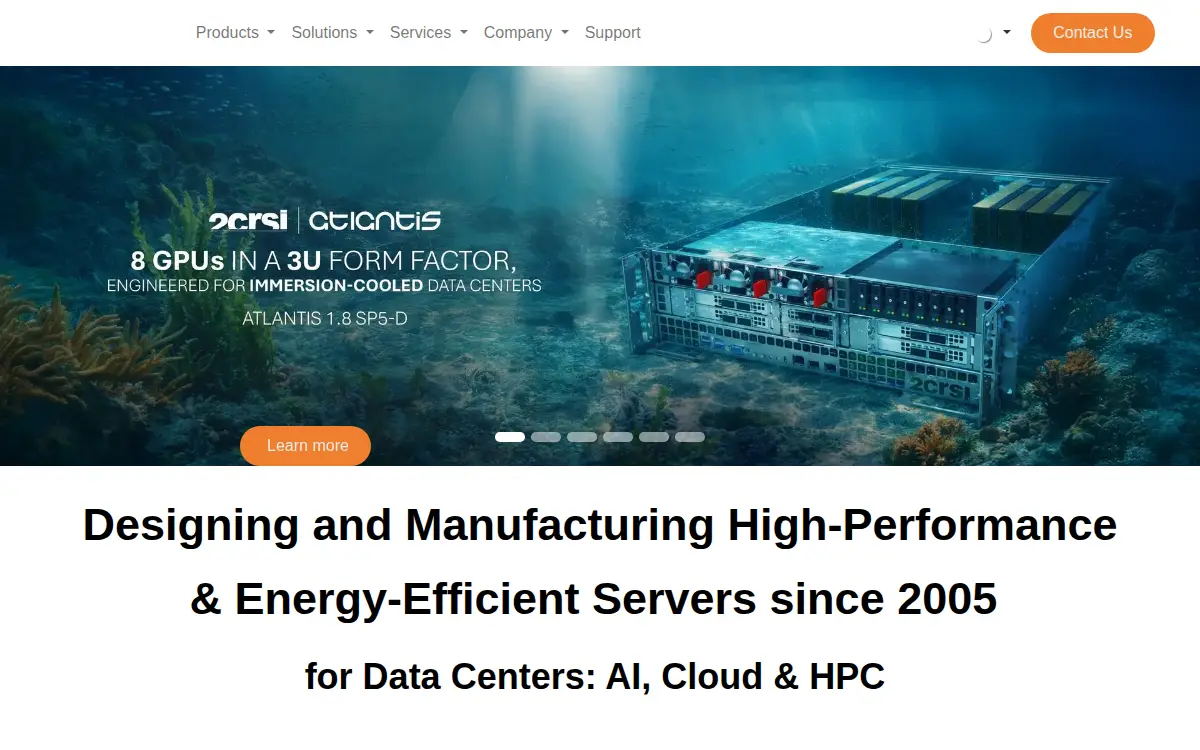 Homepage of 2crsi Corporation