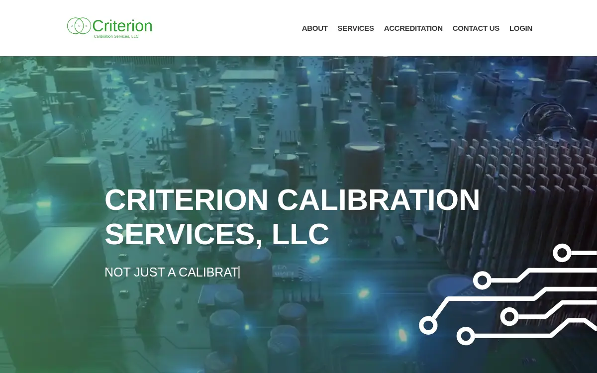 Homepage of Criterion Calibration Services LLC
