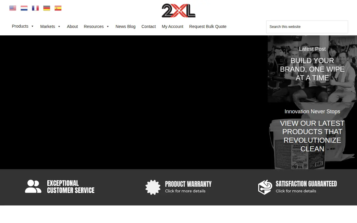 Homepage of 2xl Corporation