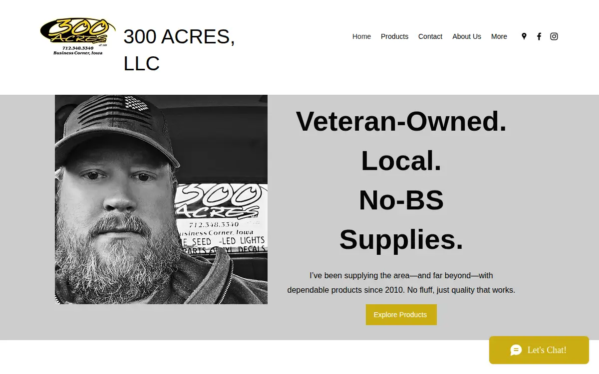 Homepage of 300 Acres, LLC