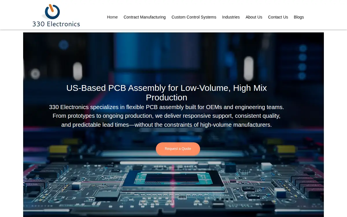 Homepage of 330 Electronics, LLC