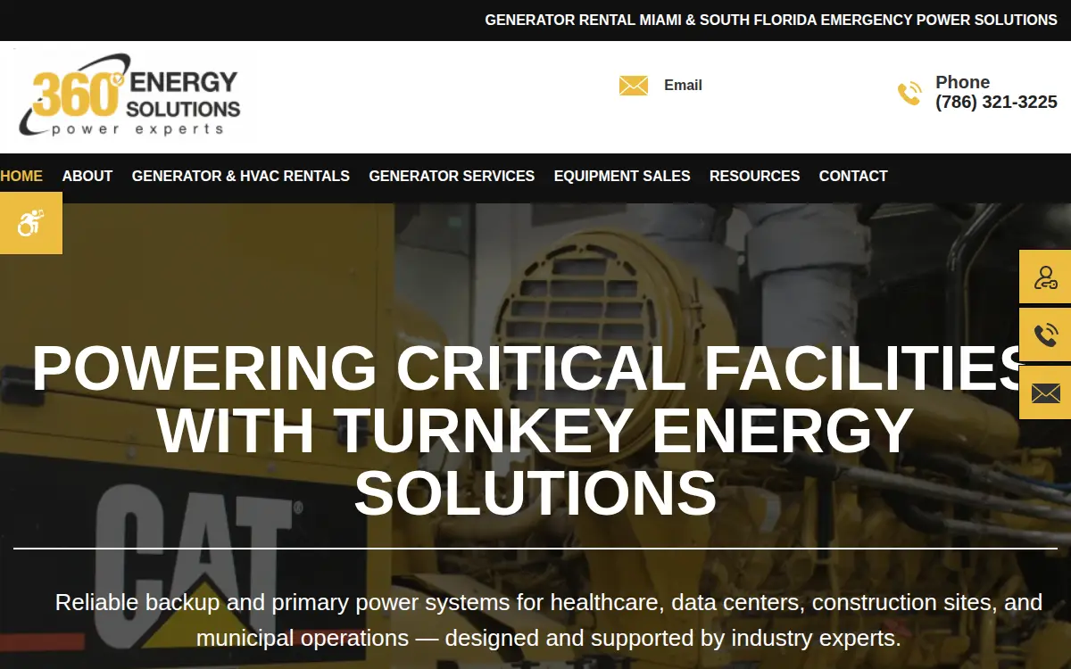 Homepage of 360 Energy Solutions LLC