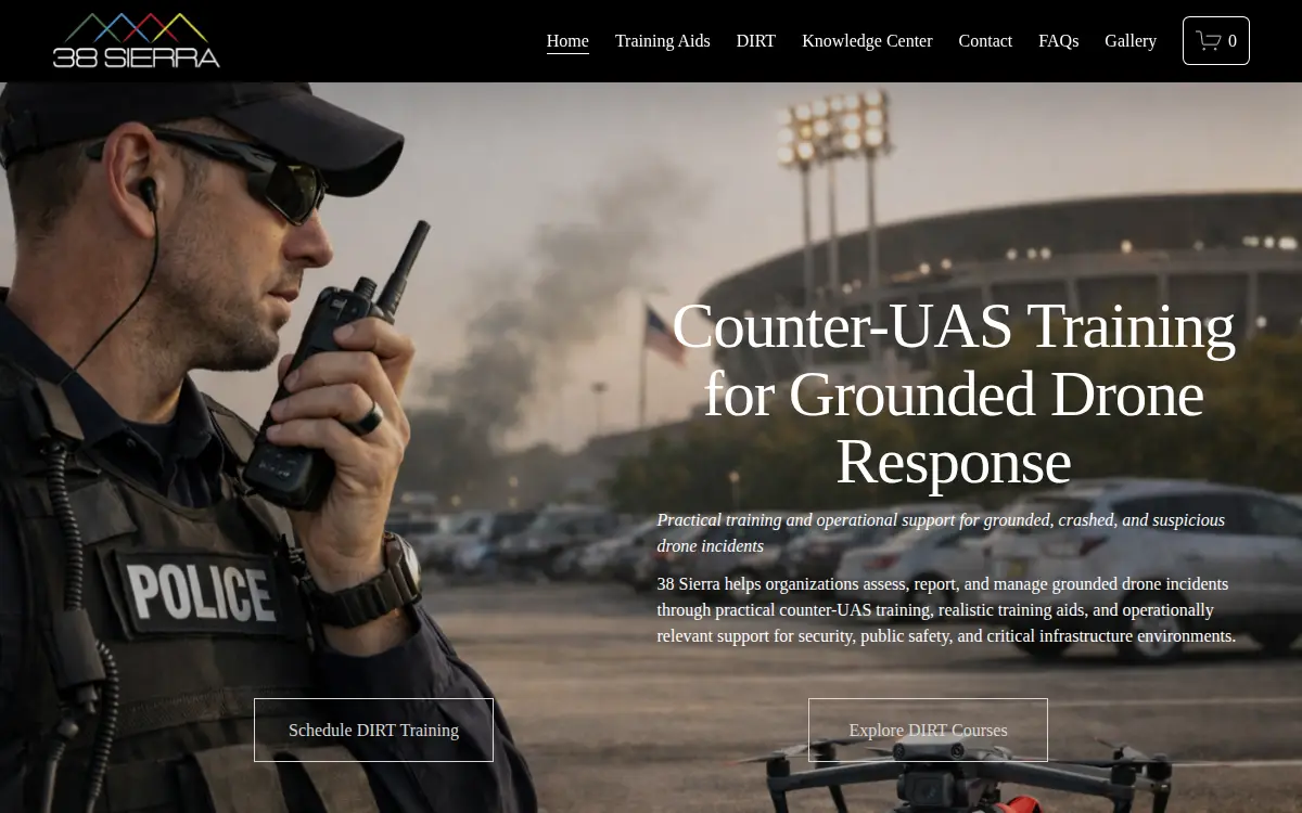 Homepage of 38 Sierra LLC