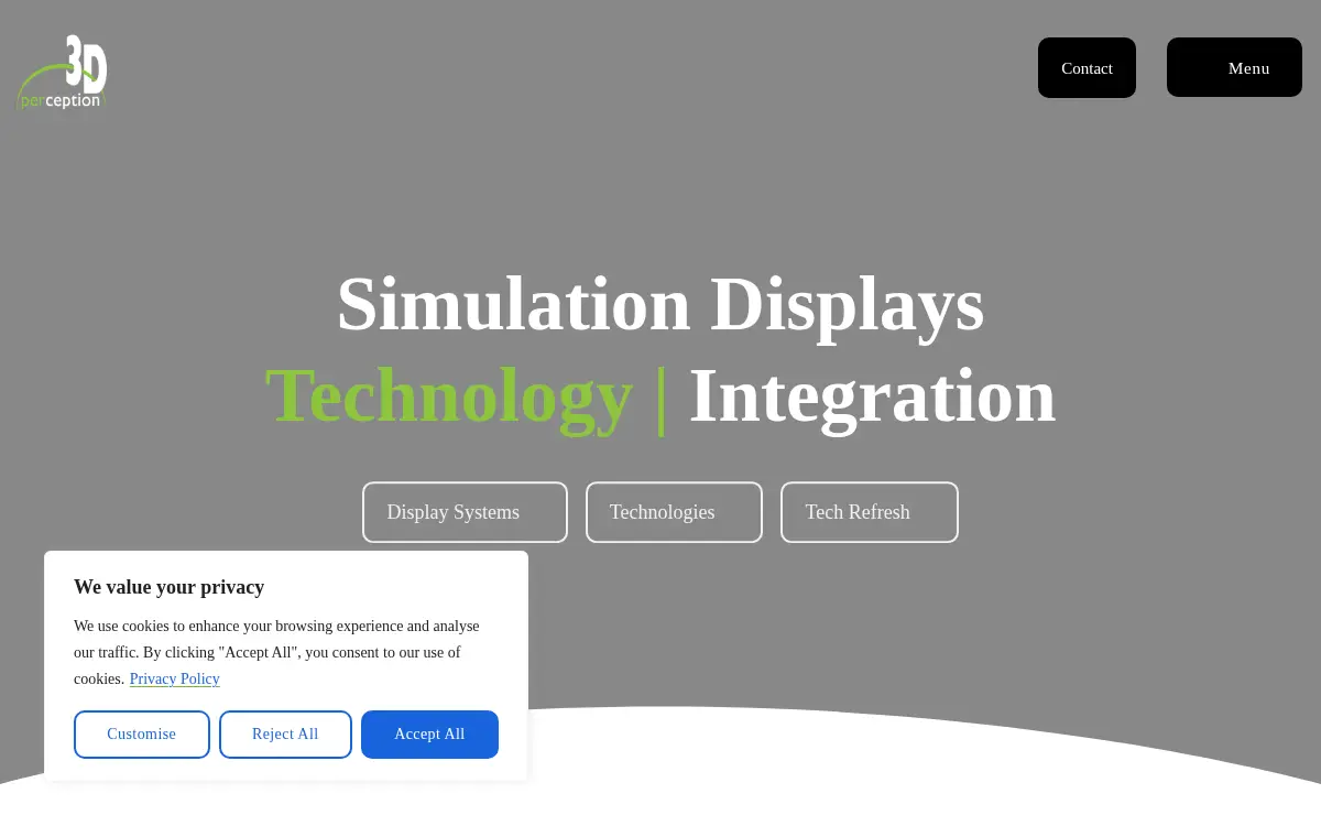 Homepage of 3d Perception, INC.