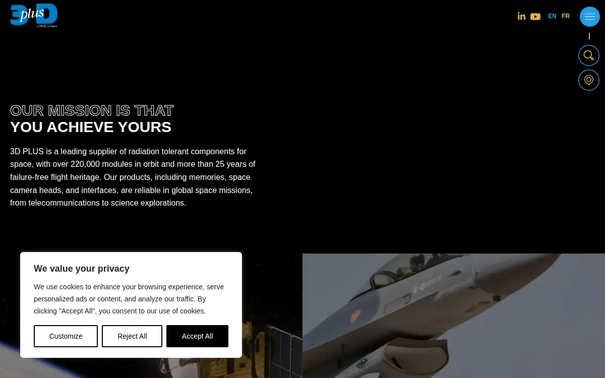 Homepage of 3d Plus U.s.a., INC.