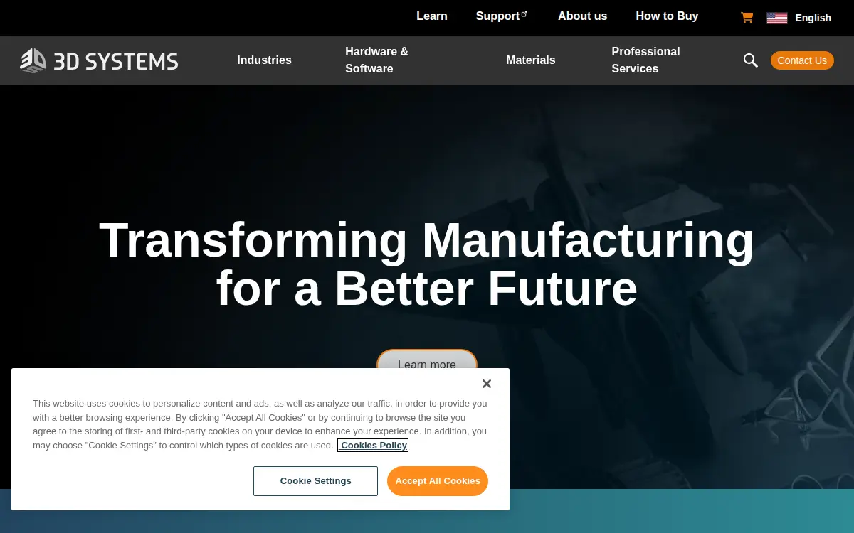 Homepage of 3d Systems INC