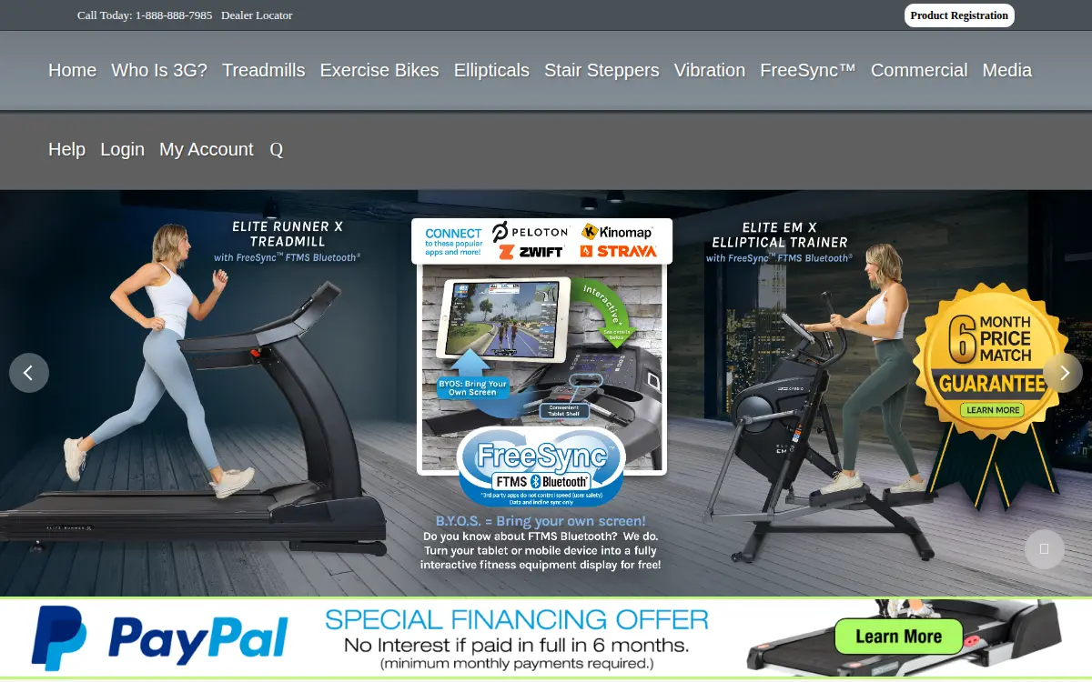 Homepage of 3g Cardio, LLC
