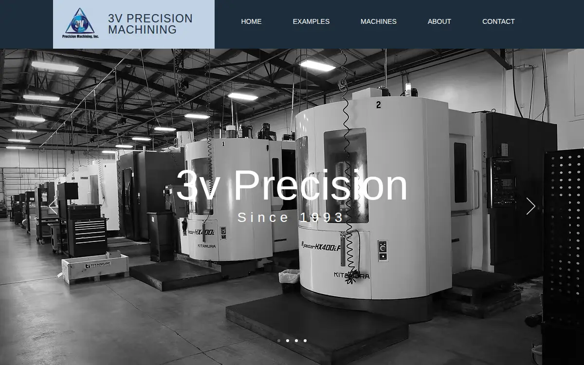 Homepage of 3v Precision Machining, INC
