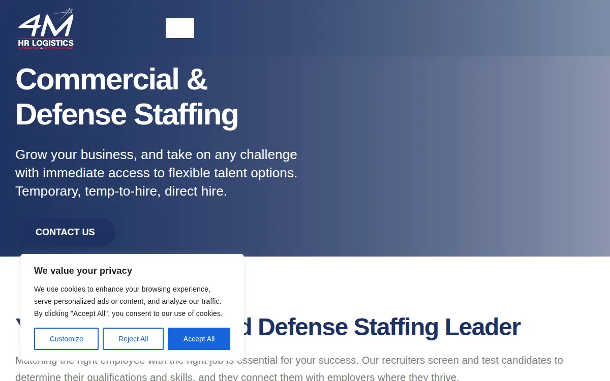 Homepage of 4m Hr Logistics LLC
