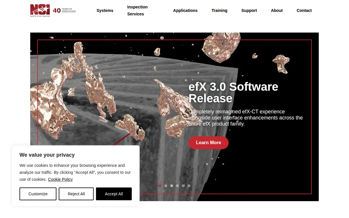 Homepage of North Star Imaging Incorporated