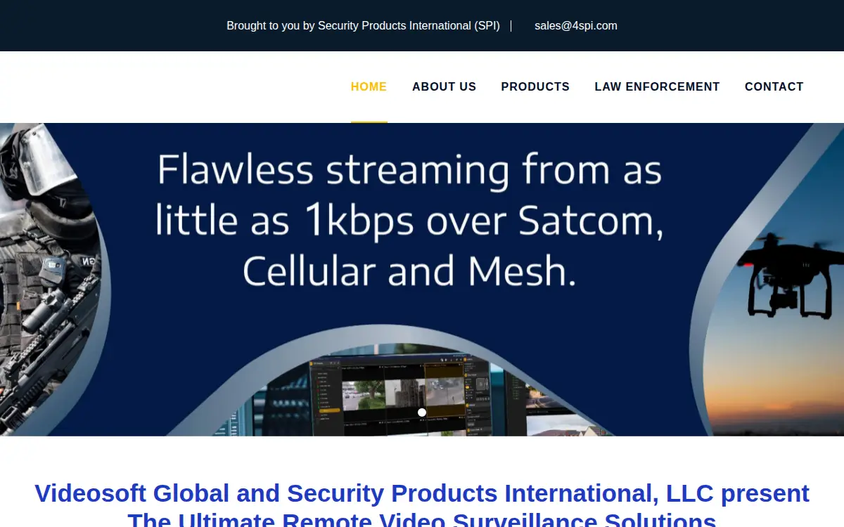 Homepage of Security Products International, LLC