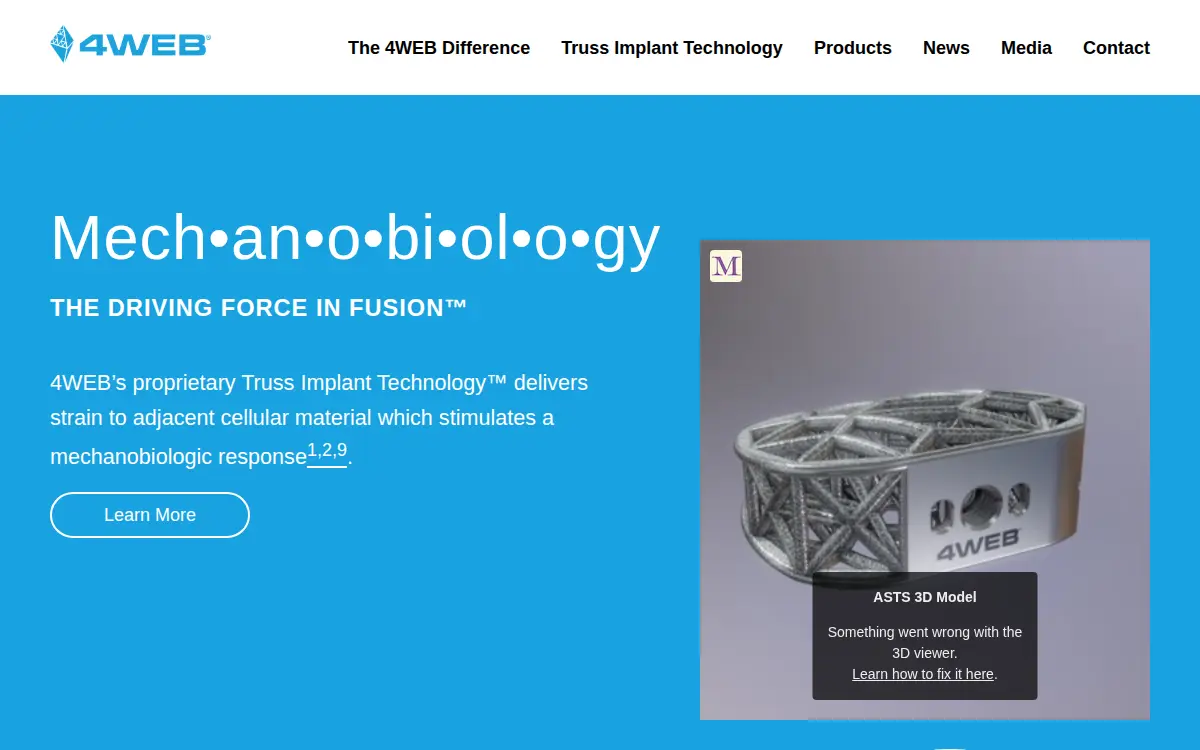 Homepage of 4web, INC.