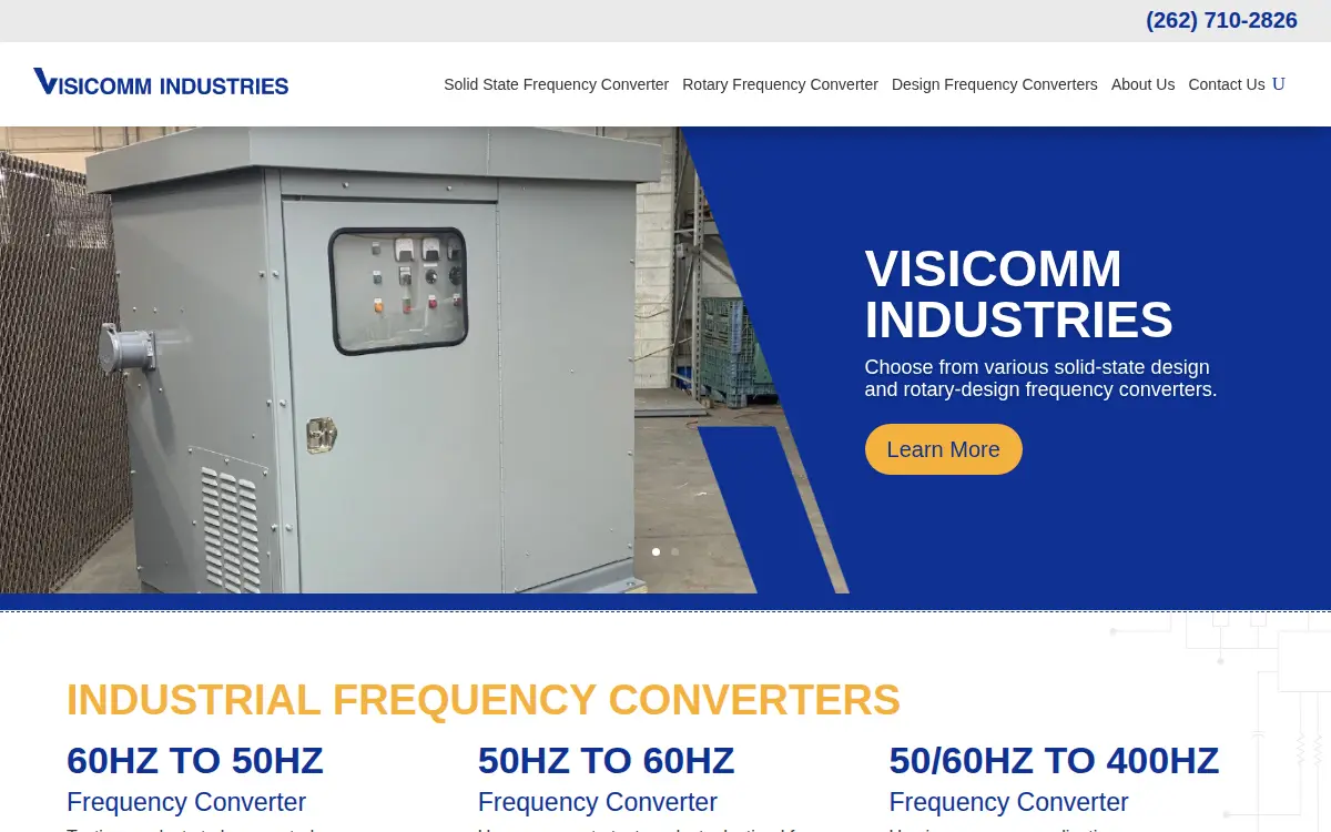 Homepage of Visicomm Industries LLC