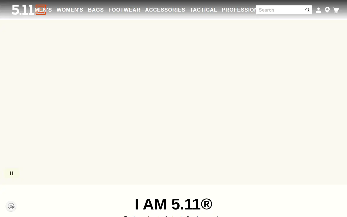 Homepage of 5.11, INC.