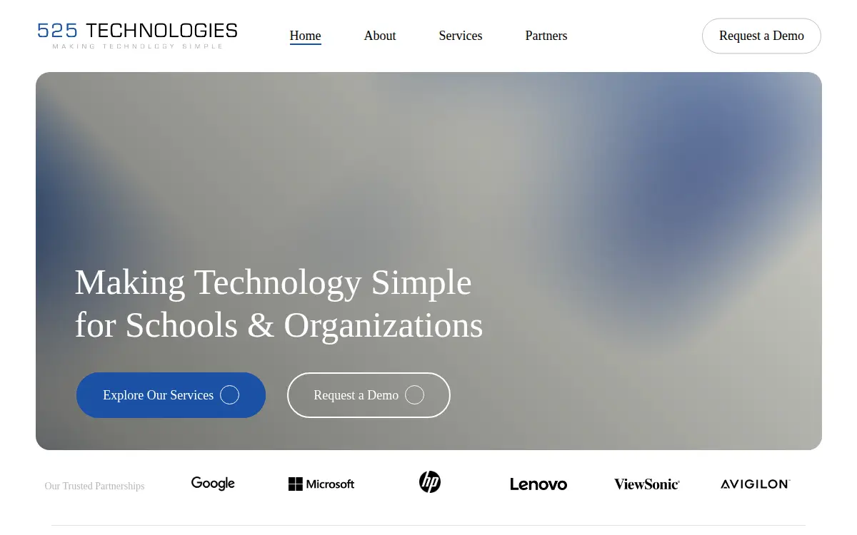 Homepage of 525 Technologies INC.