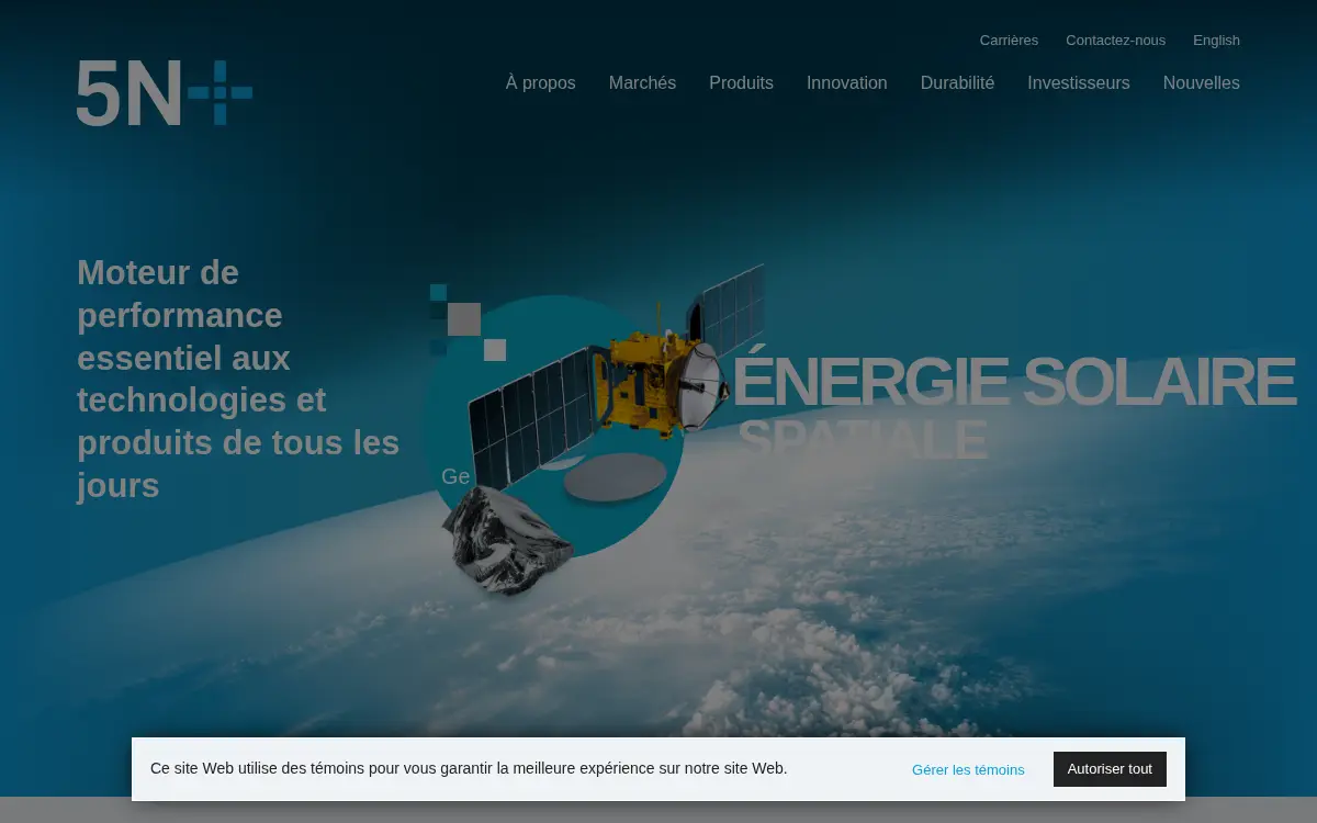 Homepage of 5n Plus Semiconductors LLC