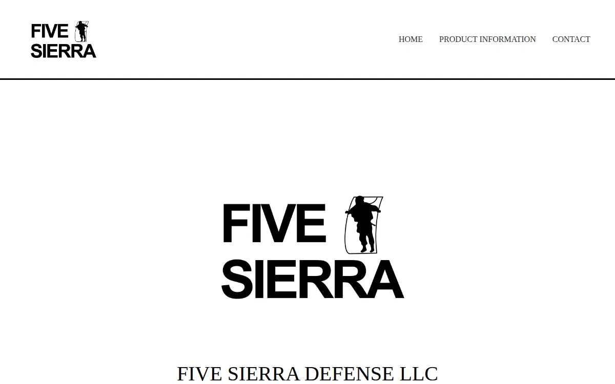 Homepage of Five Sierra Defense LLC