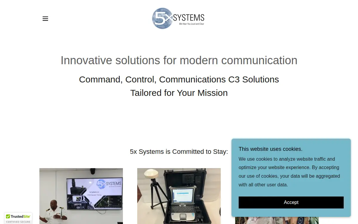 Homepage of 5x Systems LLC