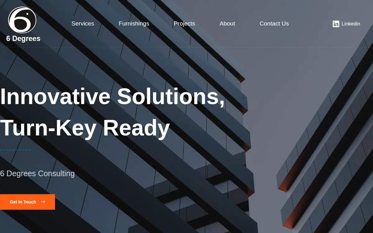 Homepage of 6 Degrees Consulting INC.