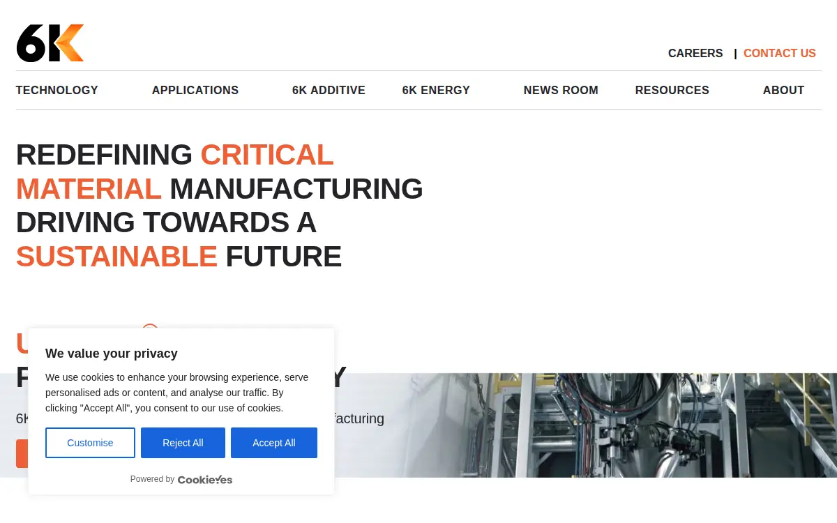 Homepage of 6k Energy LLC