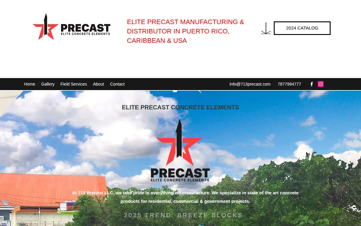 Homepage of 713 Precast LLC