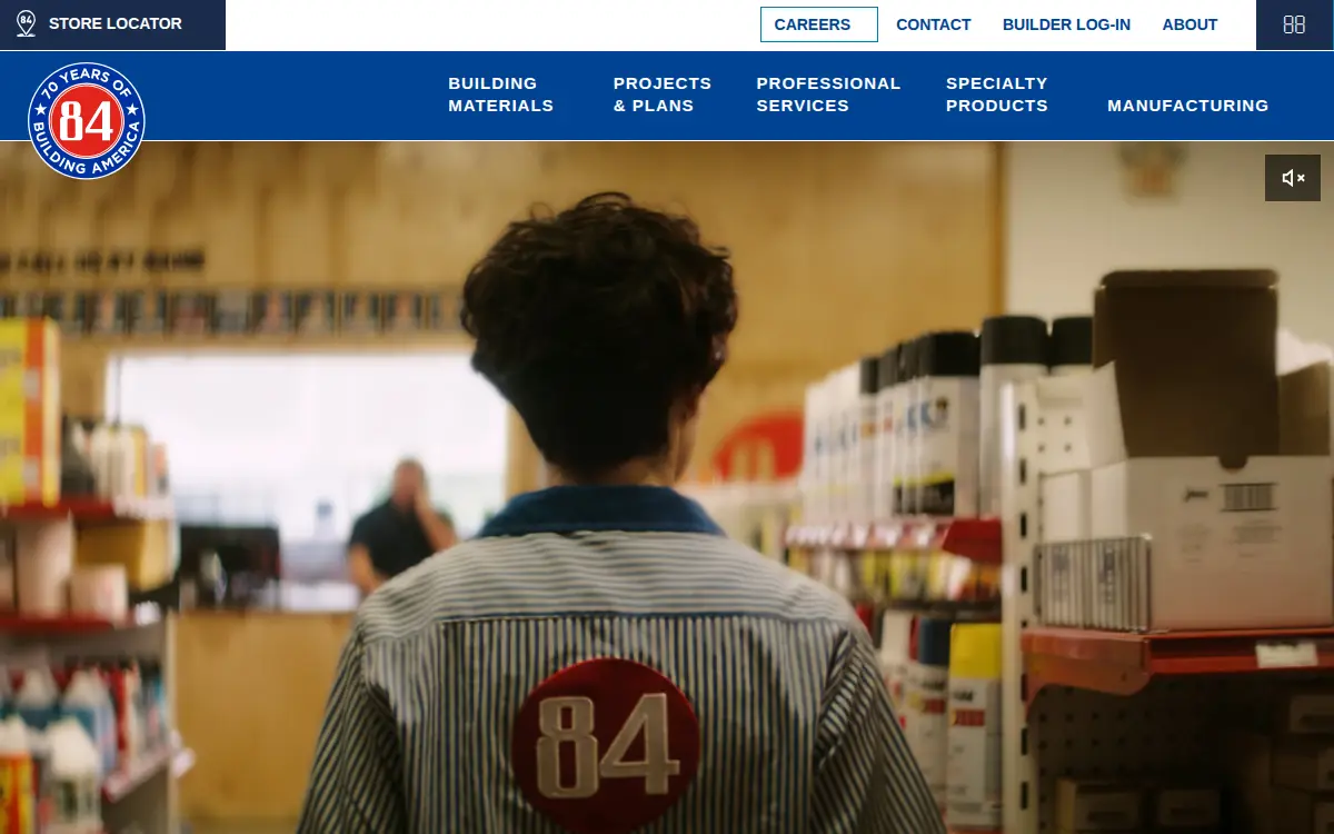 Homepage of 84 Lumber Company