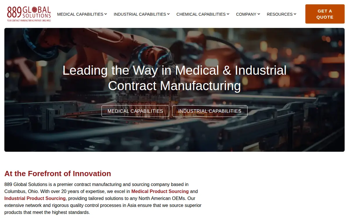 Homepage of 889 Global Solutions LTD.
