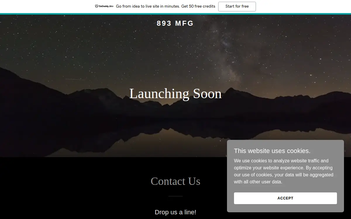 Homepage of 893 Mfg, LLC