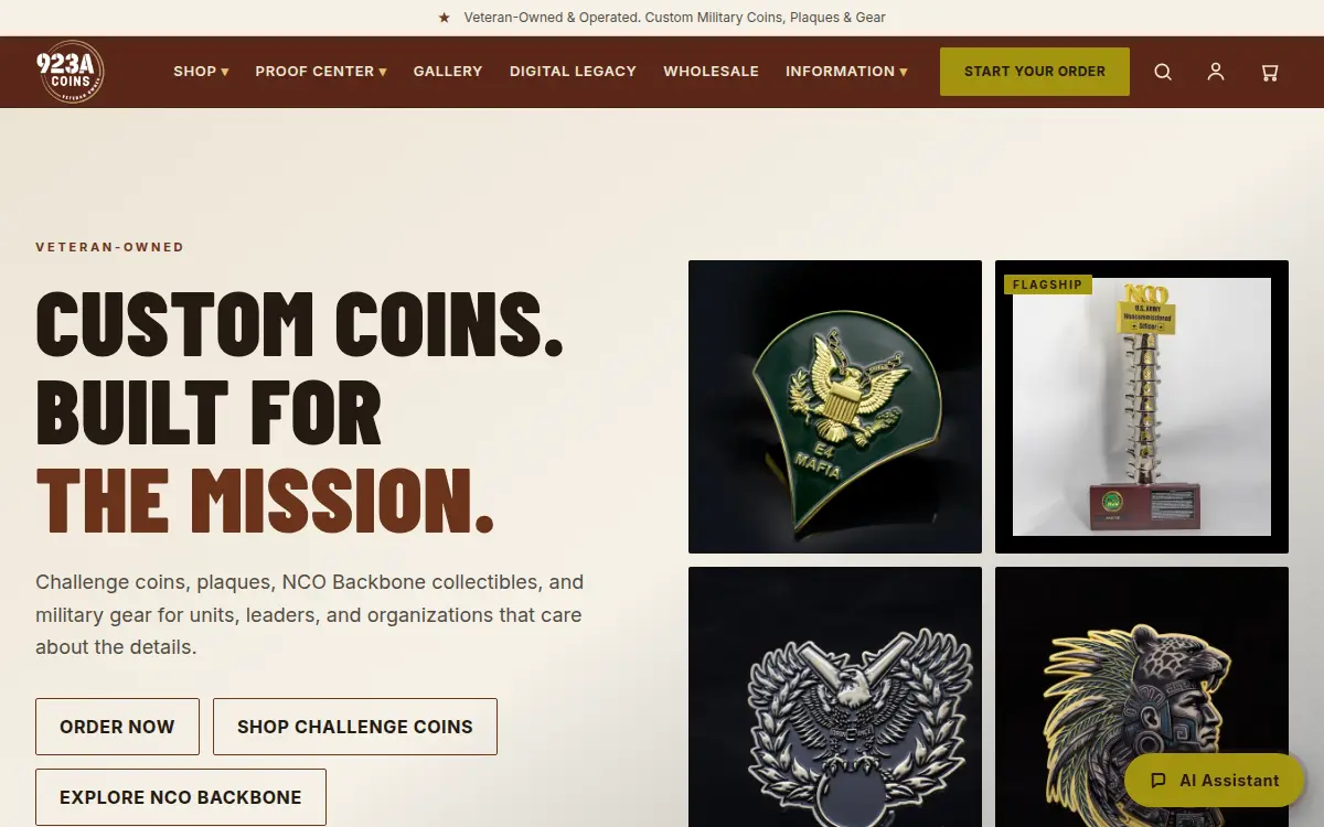 Homepage of 923a Coins & Designs LLC