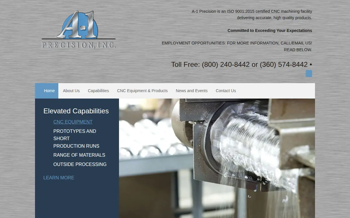 Homepage of A-1 Precision, INC