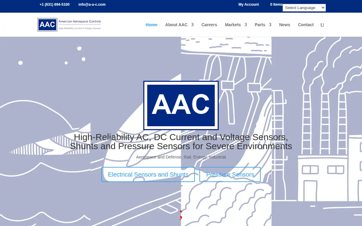 Homepage of American Aerospace Controls INC