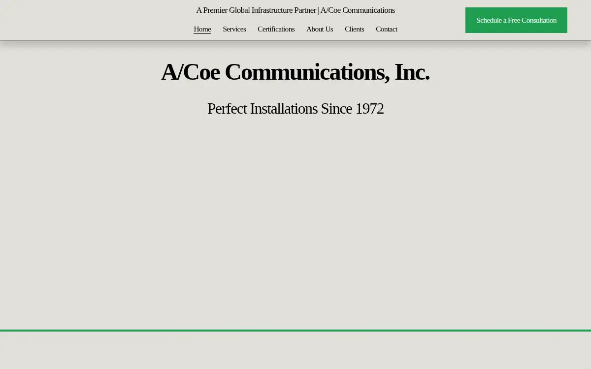 Homepage of A/coe Electric CORP.