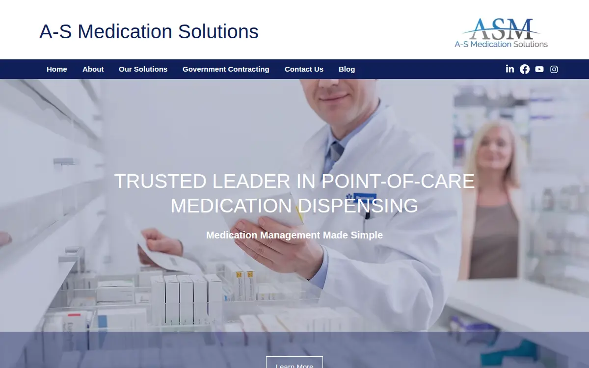 Homepage of A-s Medication Solutions LLC