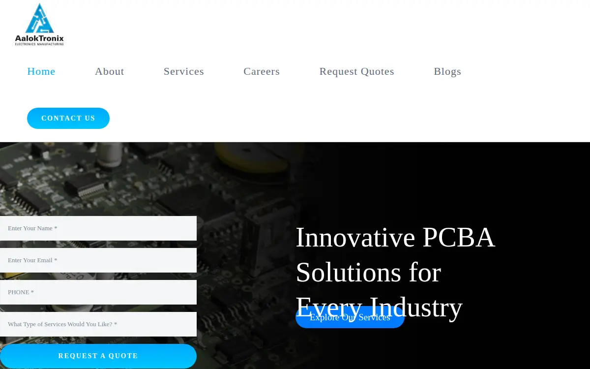 Homepage of Aaloktronix INC.