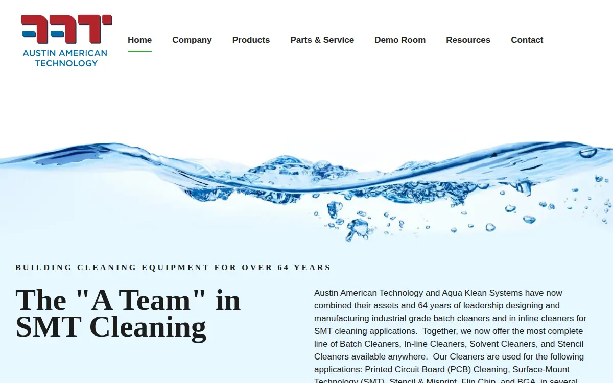 Homepage of Austin American Technology Corporation