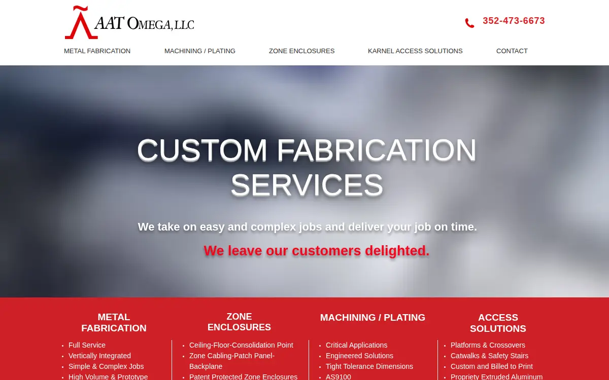 Homepage of Aat Omega, LLC