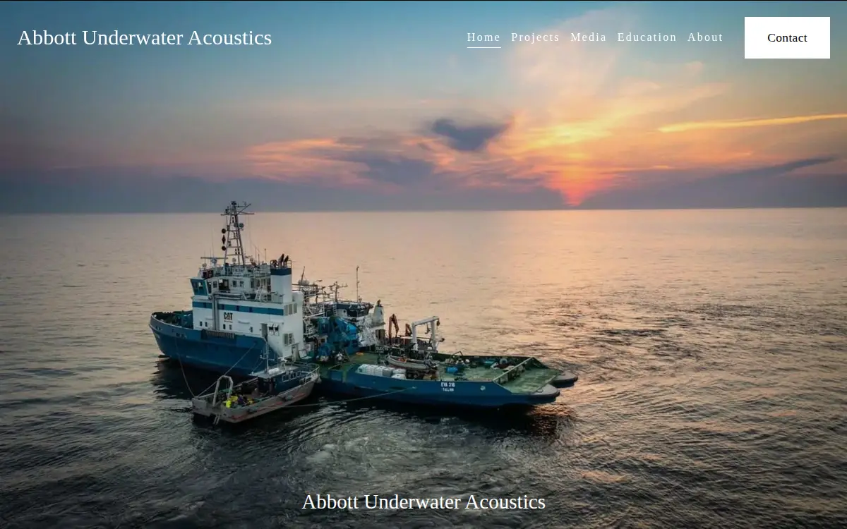 Homepage of Abbott Underwater Acoustics LLC