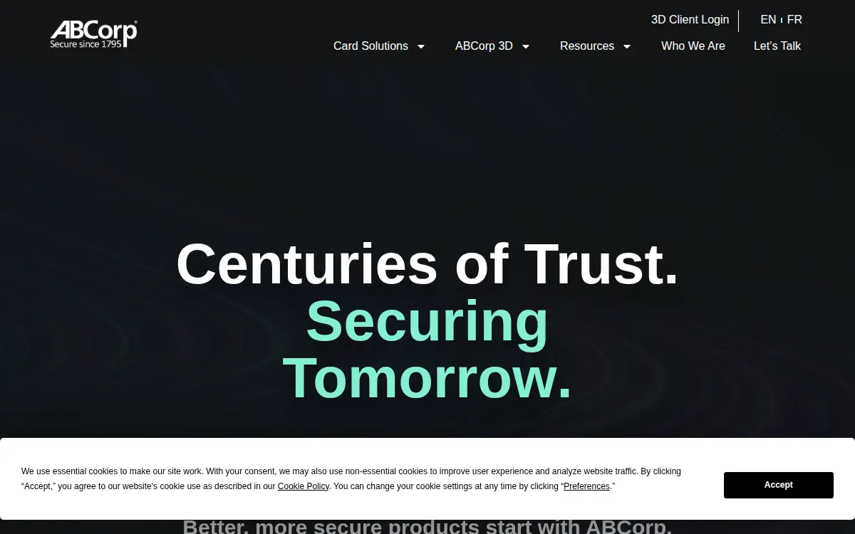 Homepage of American Bank Note CO