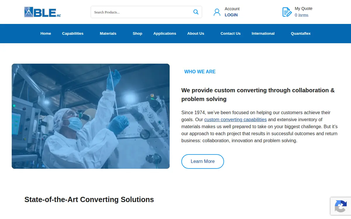 Homepage of Able Industrial Products, INC