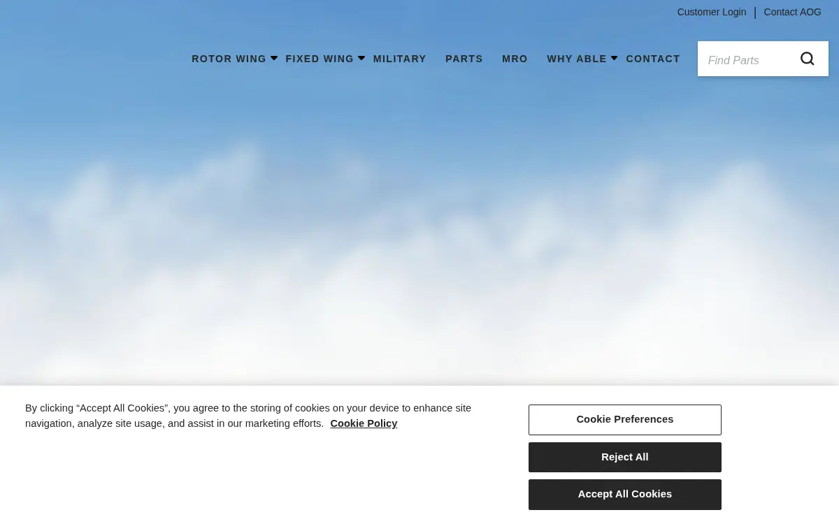 Homepage of Able Aerospace Services, INC.
