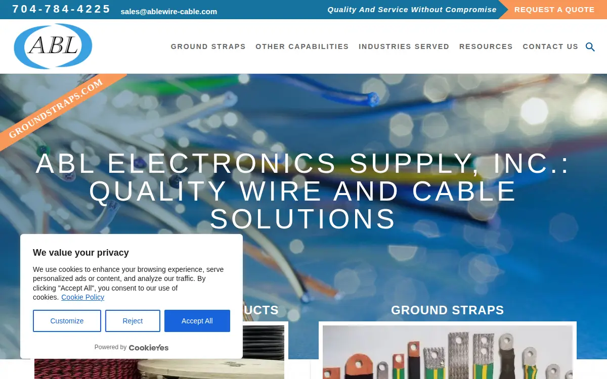 Homepage of Abl Electronics Supply, INC.