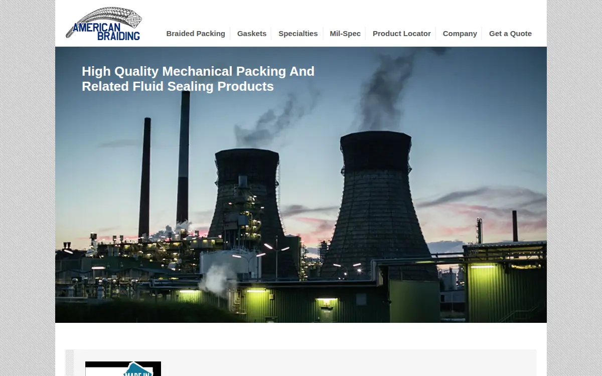 Homepage of American Braiding & Manufacturing INC