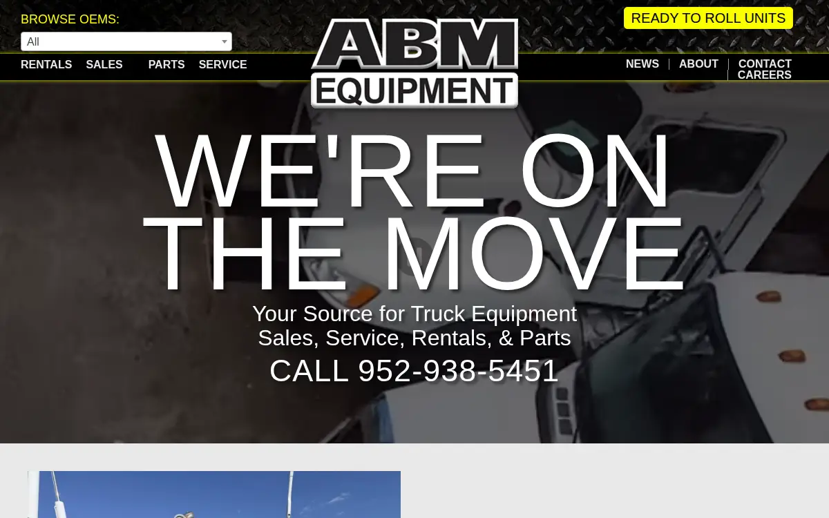 Homepage of Abm Equipment, LLC