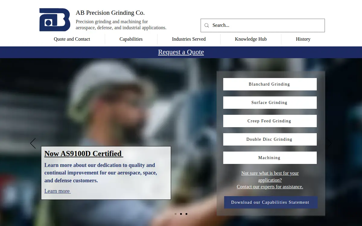 Homepage of Ab Precision Grinding CO INC