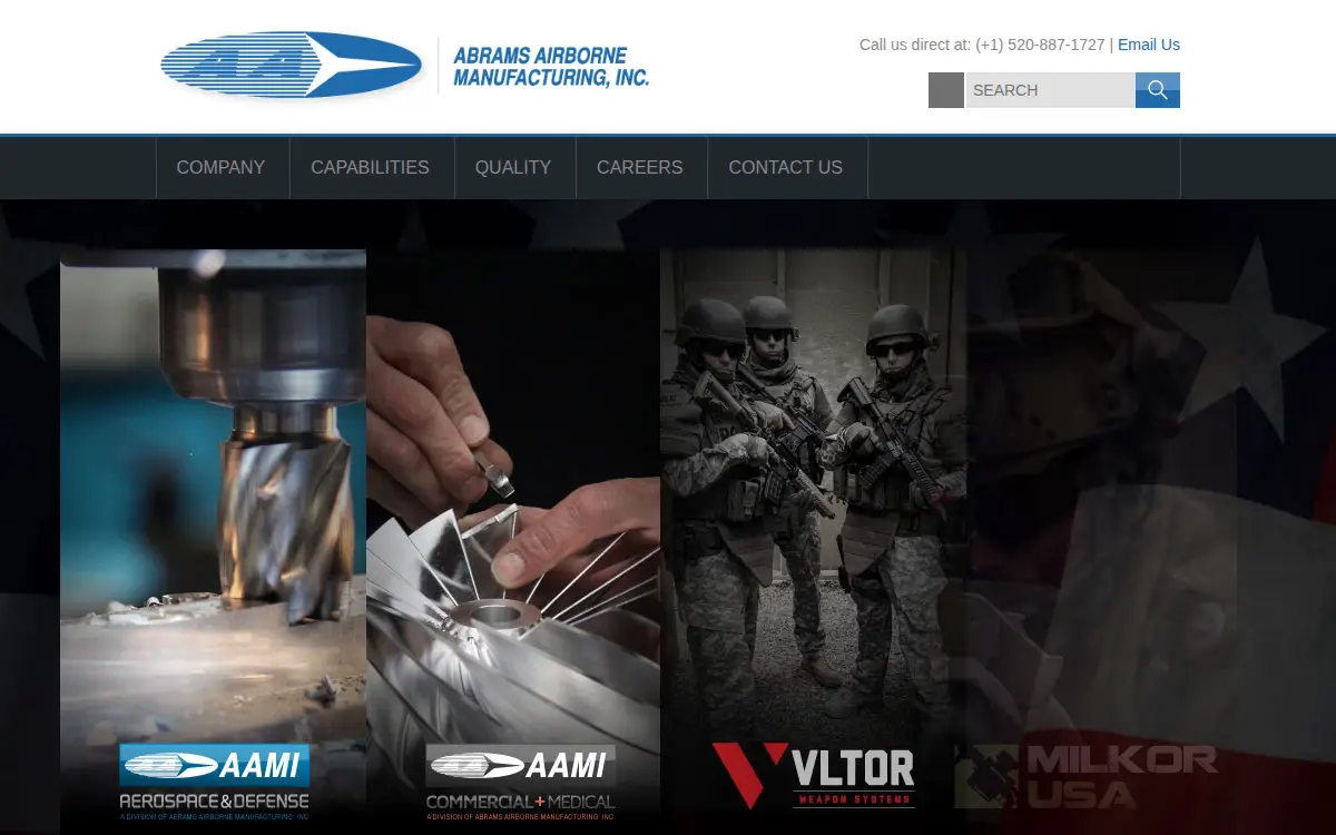 Homepage of Abrams Airborne Manufacturing INC