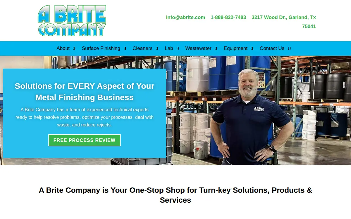 Homepage of A-brite Company