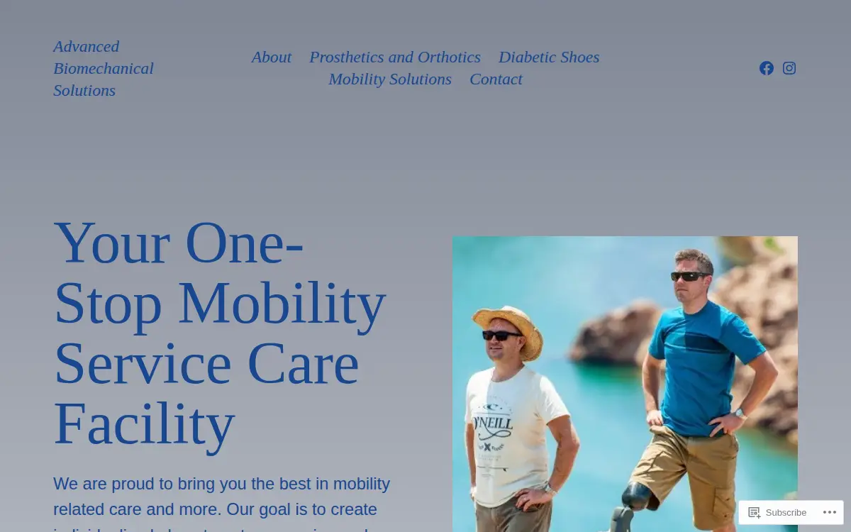Homepage of Advanced Biomechanical Solutions Pllc