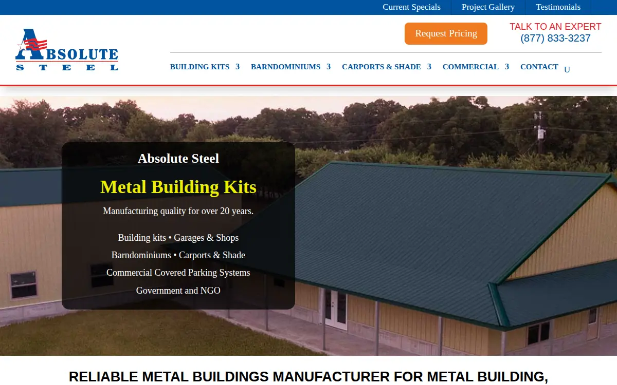 Homepage of Absolute Storage, LLC